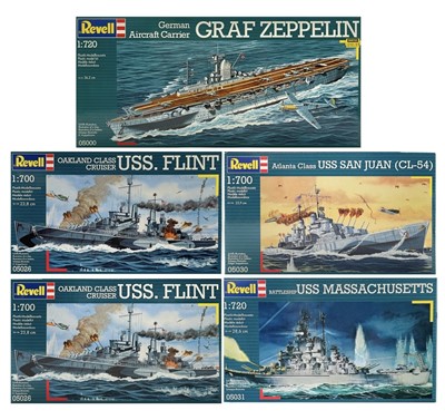 Lot 838 - Boxed un-made model kits - Revell 1:720 + 1:700 US & German Navy