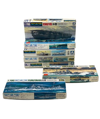 Lot 840 - Boxed un-made model kits Waterline series 1:700 scale Japanese Navy etc. x7