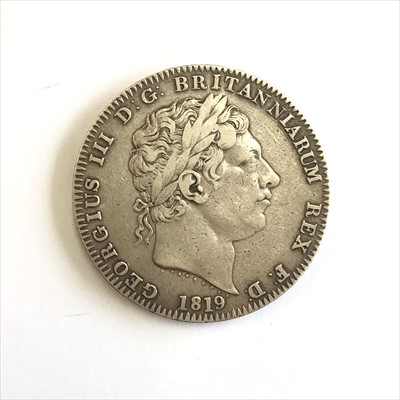 Lot 560X - Crown. George III 1819. LIX edging. NVF.