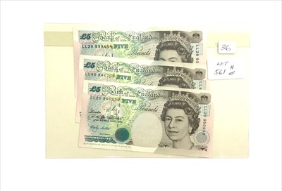 Lot 561H - Three x five pounds, Lowther replacement,...