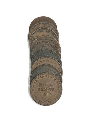 Lot 561M - Nine 19th century tokens. Most G VF.