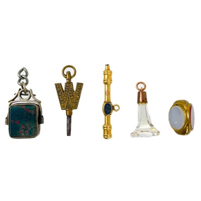 Lot 87 - A high-purity gold propelling pocket watch key fob.