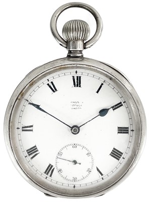 Lot 40 - An Omega silver cased crown wind open face lever pocket watch.