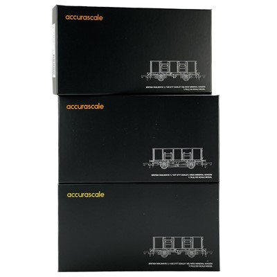 Lot 593 - Accurascale "00" B.R. 21 Ton MDO Mineral Wagon Triple Packs (x3) i.e. 9 wagons