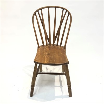 Lot 3358 - A primitive ash and beech hoop back windsor...