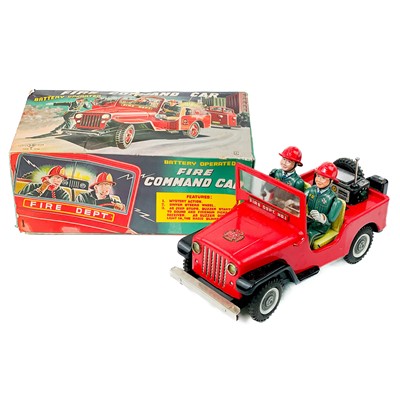 Lot 872C - Tin Plate Fire Command Car - T.N. Nomura, made in Japan (Boxed)