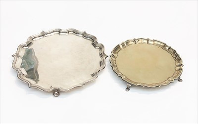 Lot 2319 - Two electroplated Georgian style salvers.