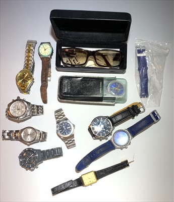 Lot 2549 - Various watches and a pair of Versace sun glasses