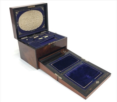 Lot 487 - A 19th century burr walnut ladies writing...