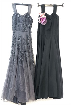 Lot 3092 - Vintage clothing - a 1950s black evening dress...