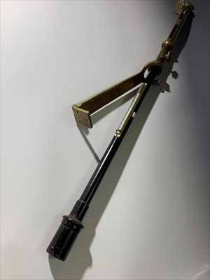 Lot 3029 - A brass and black lacquered marine barometer,...