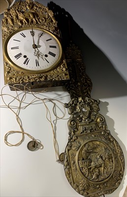 Lot 3031 - A French comptoise wall clock, 19th century,...