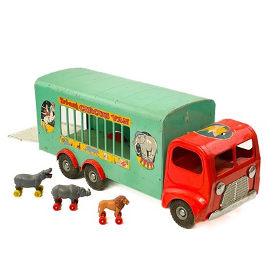 Lot 878C - Tri-ang large tin plate circus van