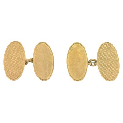 Lot 453 - A pair of 9ct hallmarked gold cuff links.