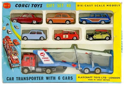 Lot 878B - Corgi Toys Car Transporter with six cars Gift Set No. 48