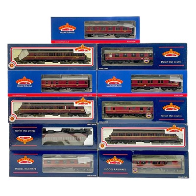 Lot 621J - Bachmann "00" BR Maroon WR, MR & SCR MK1 Coaches (x11)
