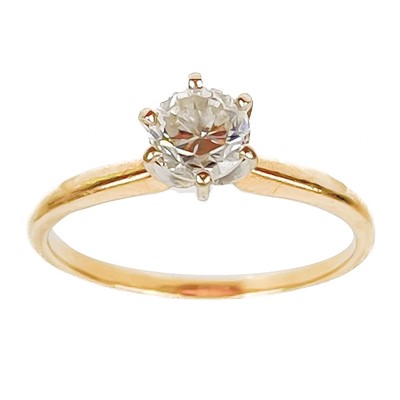 Lot 113 - A diamond 0.46ct (estimated) 14ct solitaire ring.
