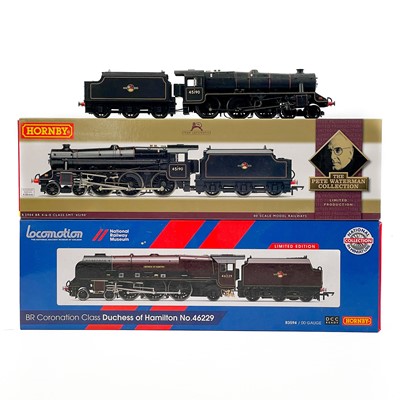 Lot 633C - Hornby Limited Edition "00" Duchess and Black 5 steam engines (x2)