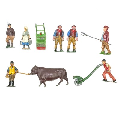 Lot 883C - Farm figures by Pixyland / Kew, Timpo and others
