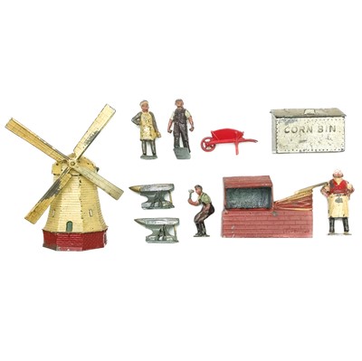 Lot 883D - Johillco - blacksmith set, miller's set and other farm figures