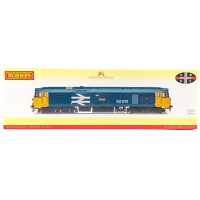 Lot 638A - BR Diesels Class 50 (D400-D449) Hornby exclusive blue edition "Monarch"