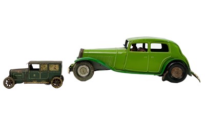 Lot 885 - Tin plate cars - Lehmann 765 Sedan and one other