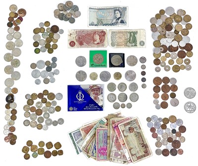 Lot 121 - GB silver, GB decimal and world coins / banknotes