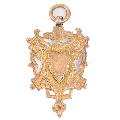 Lot 67 - A 9ct hallmarked gold shield fob.
