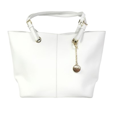 Lot 398 - A DKNY white embossed leather handbag.