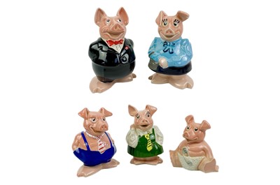 Lot 55 - Wade - National Westminster Bank set of five pig money boxes