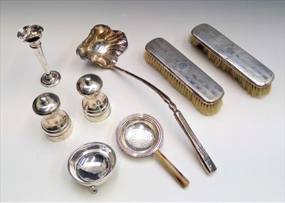 Lot 2042 - A pair of modern silver salt and pepper mills,...
