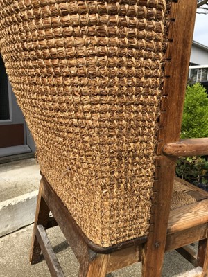 Lot 3469 - A pine Orkney chair, circa 1900, with woven...