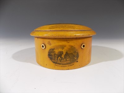 Lot 20 - A 19th century Mauchline Ware cotton box, the...