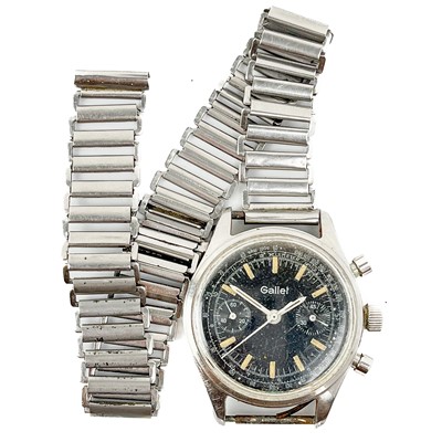 Lot 189 - A Gallet gentleman's stainless steel manual wind chronograph wristwatch.