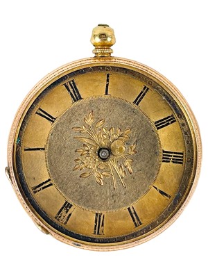 Lot 57 - An 18ct gold-cased key wind pocket watch.