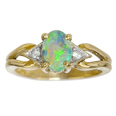 Lot 202 - A 9ct blue opal ring by Rocks & Co.