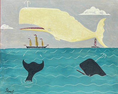 Lot 12 - Stephen CAMPS aka Scamps (Cornish Naïve School, 1957)