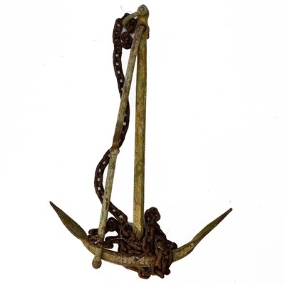 Lot 59 - A wrought iron ships anchor.