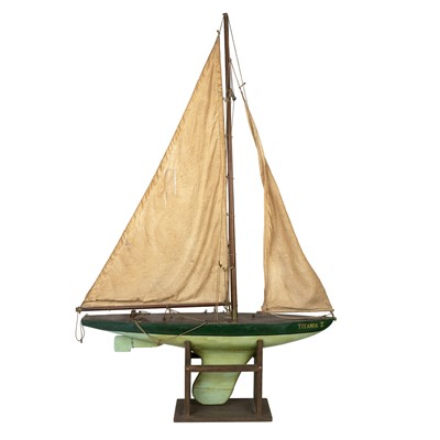 Lot 110 - A green painted pond yacht Titania II.