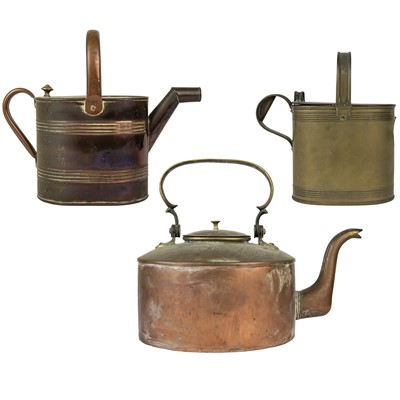 Lot 21 - A large copper kettle.