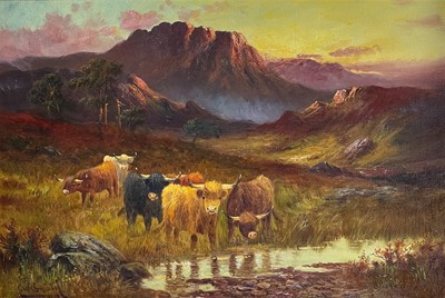 Lot 39 - A late Victorian oil of highland cattle