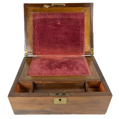 Lot 34 - A late 19th century mahogany rectangular writing slope.