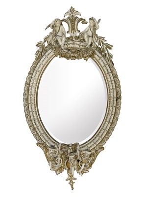 Lot 717 - A giltwood and gesso mirror.