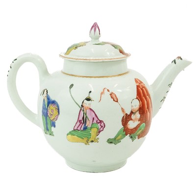 Lot 404 - A Worcester porcelain teapot and cover.