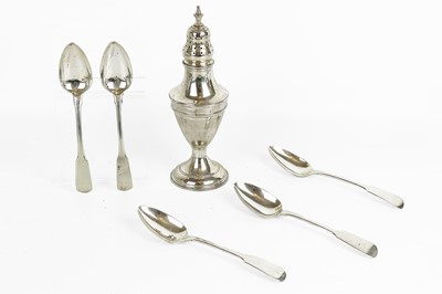 Lot 27 - A George IV silver pedestal pepperette.