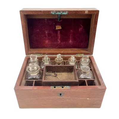 Lot 4 - A late 19th century mahogany apothecary box.