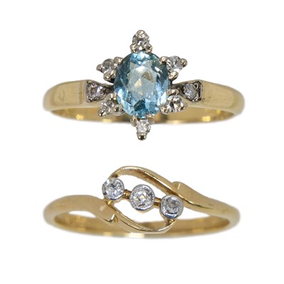 Lot 99 - Two 18ct diamond set rings.