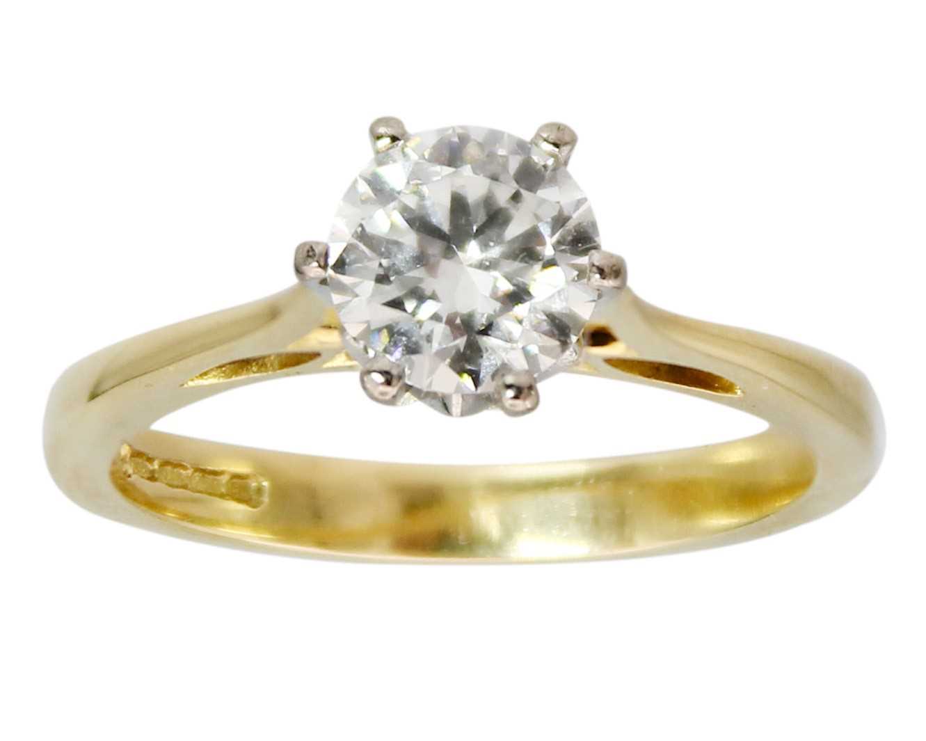 Lot 265 - A 1.07ct laboratory grown diamond solitaire 18ct ring with IGI certificate.