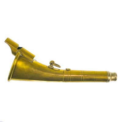 Lot 19 - A brass Kohler type combined signal whistle horn.