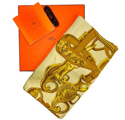 Lot 397 - A Hermes Brides De Gala silk scarf square.